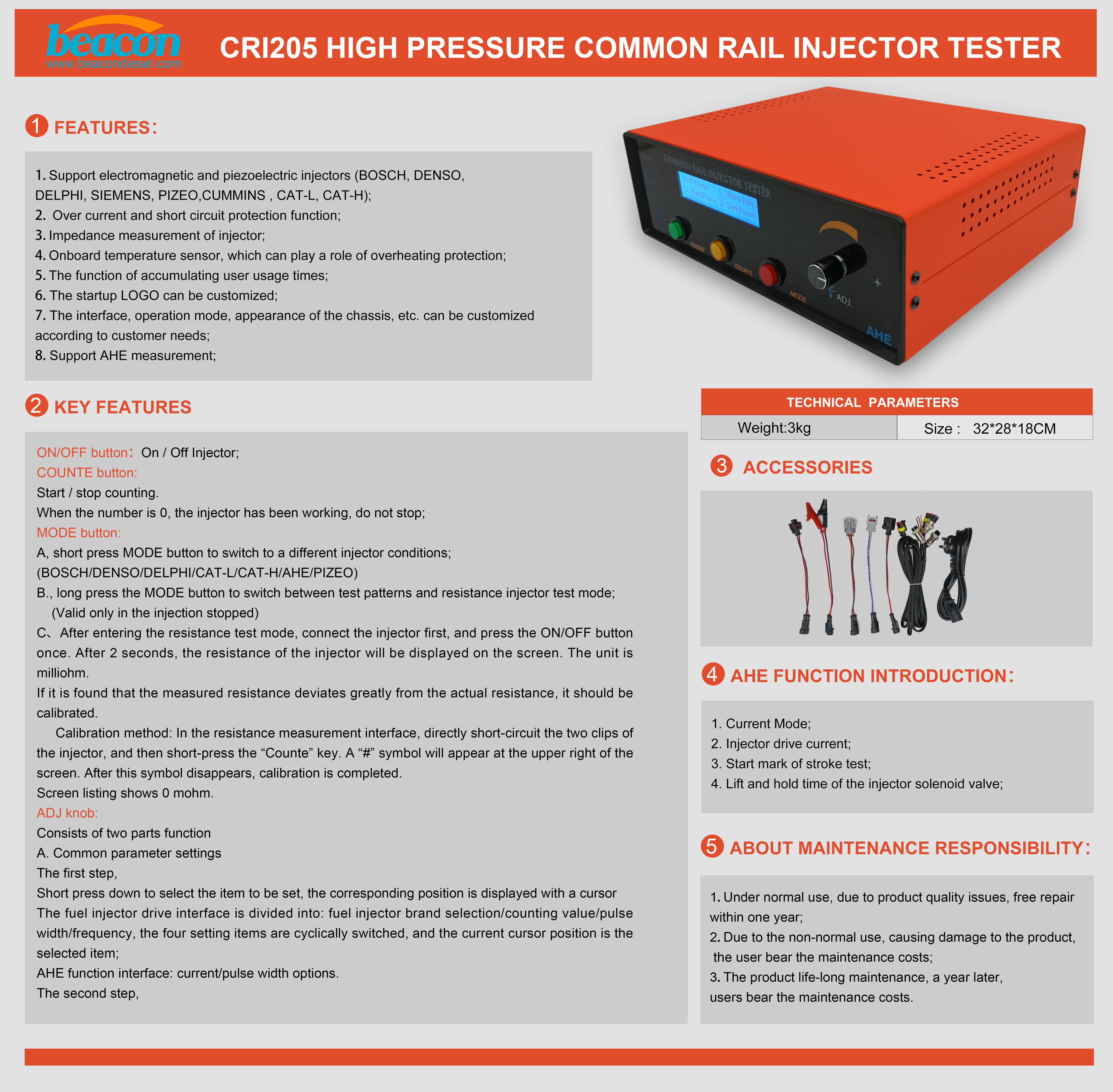 High Pressure Common Rail Injector Tester CR1000 China Manufacturer