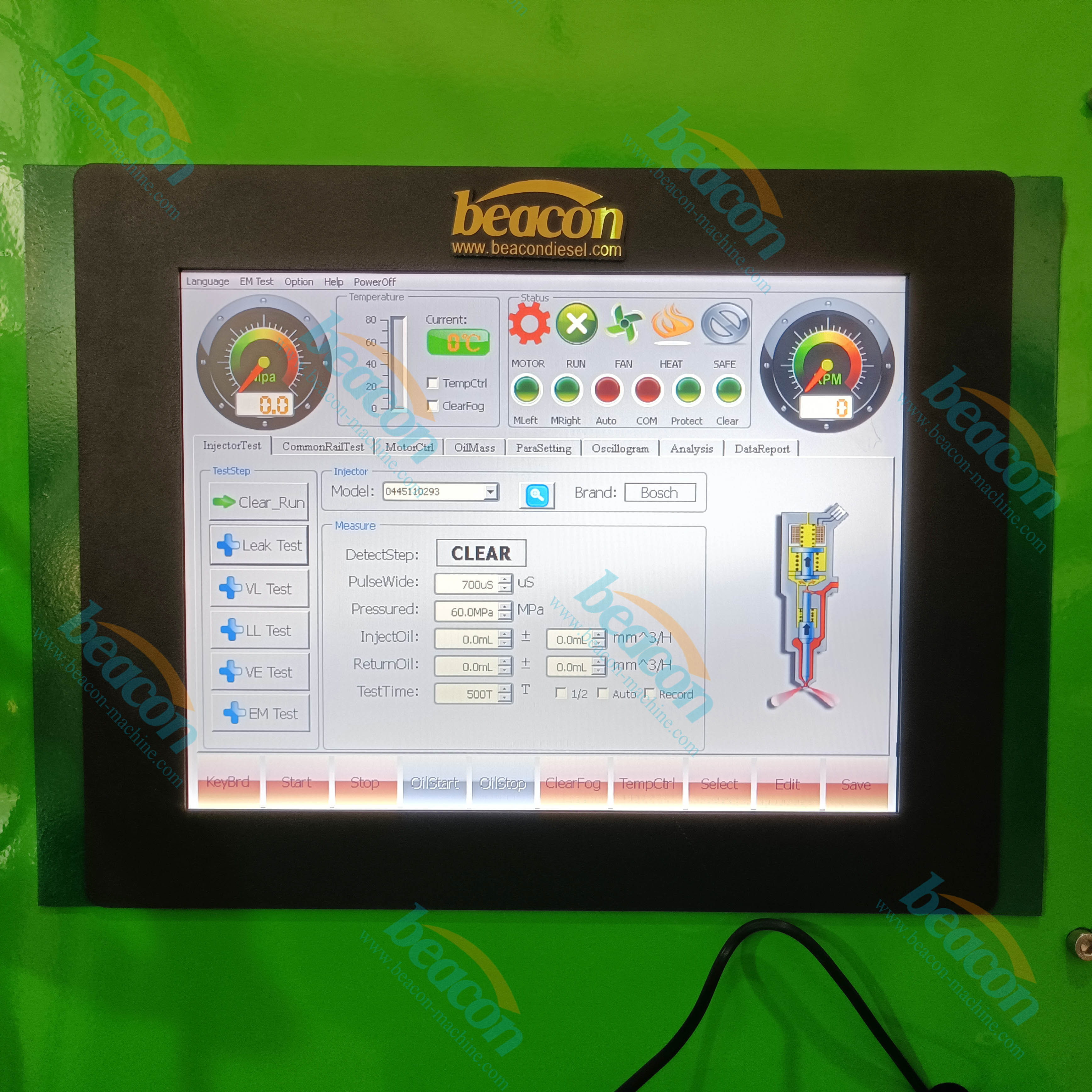 Beacon machine EPS117 diesel common rail injector test bench with