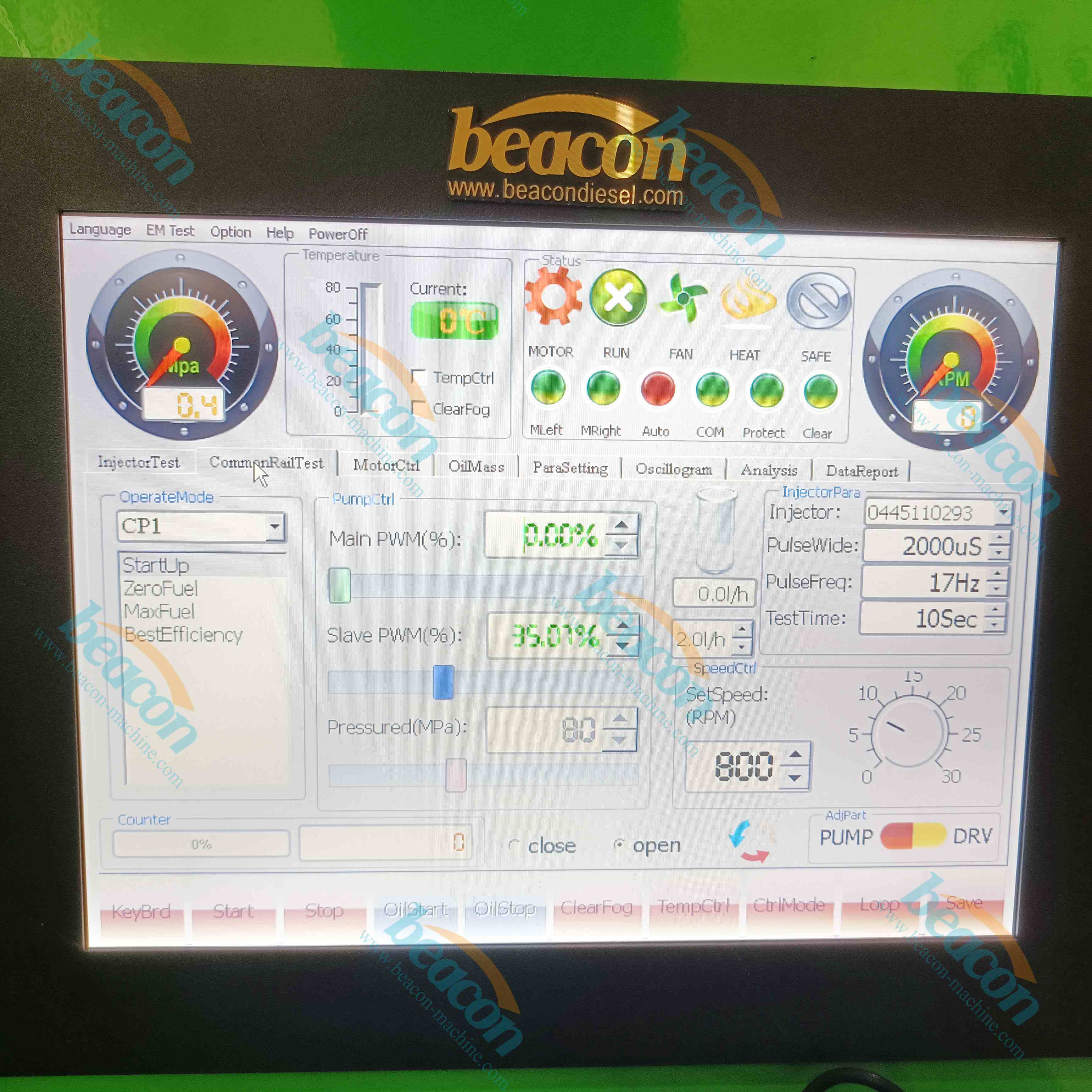 Beacon machine EPS117 diesel common rail injector test bench with