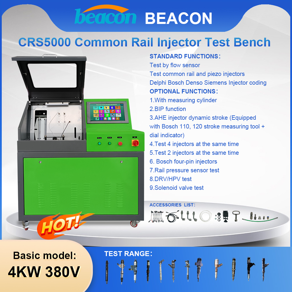 CRS5000S Measuring cup and flow meter common rail diesel fuel injector code test equipment
