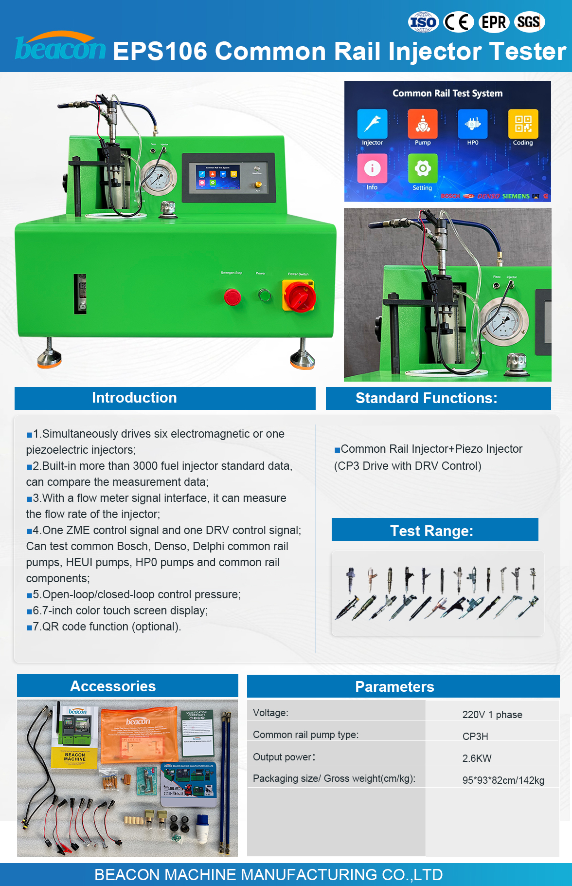 EPS106 Common Rail and Piezo Injector Test Bench