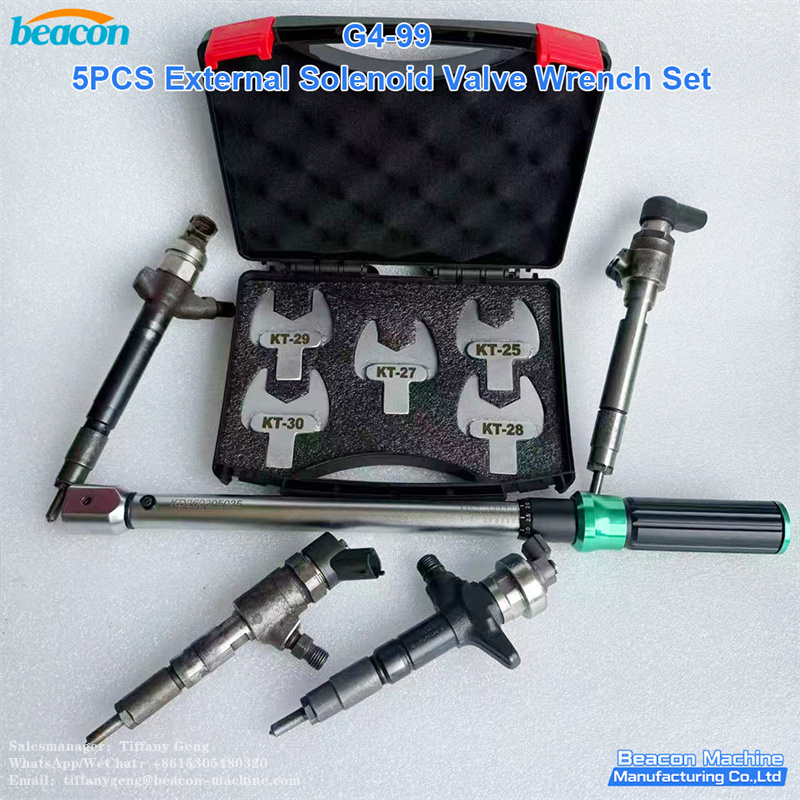 G4-99 5PCS External Solenoid Valve Wrench Set Common Rail Injector Solenoid Disassembly Torque Wrench Tool Kit