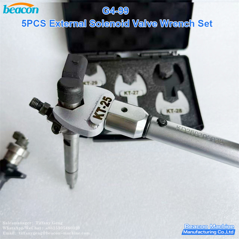 G4-99 5PCS External Solenoid Valve Wrench Set Common Rail Injector Solenoid Disassembly Torque Wrench Tool Kit
