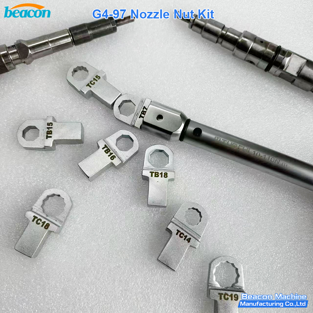G4-97 Nozzle Nut Socket Wrench Kit with Torque Wrench Common Rail Diesel Fuel Injector Disassembly Repair Tool Set for Bosch Denso Delphi