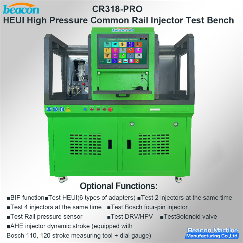 CR318-PRO HEUI Common Rail Injector Test Bench Dual Motor For C7 C9 3126B Piezo Injector Measuring Machine